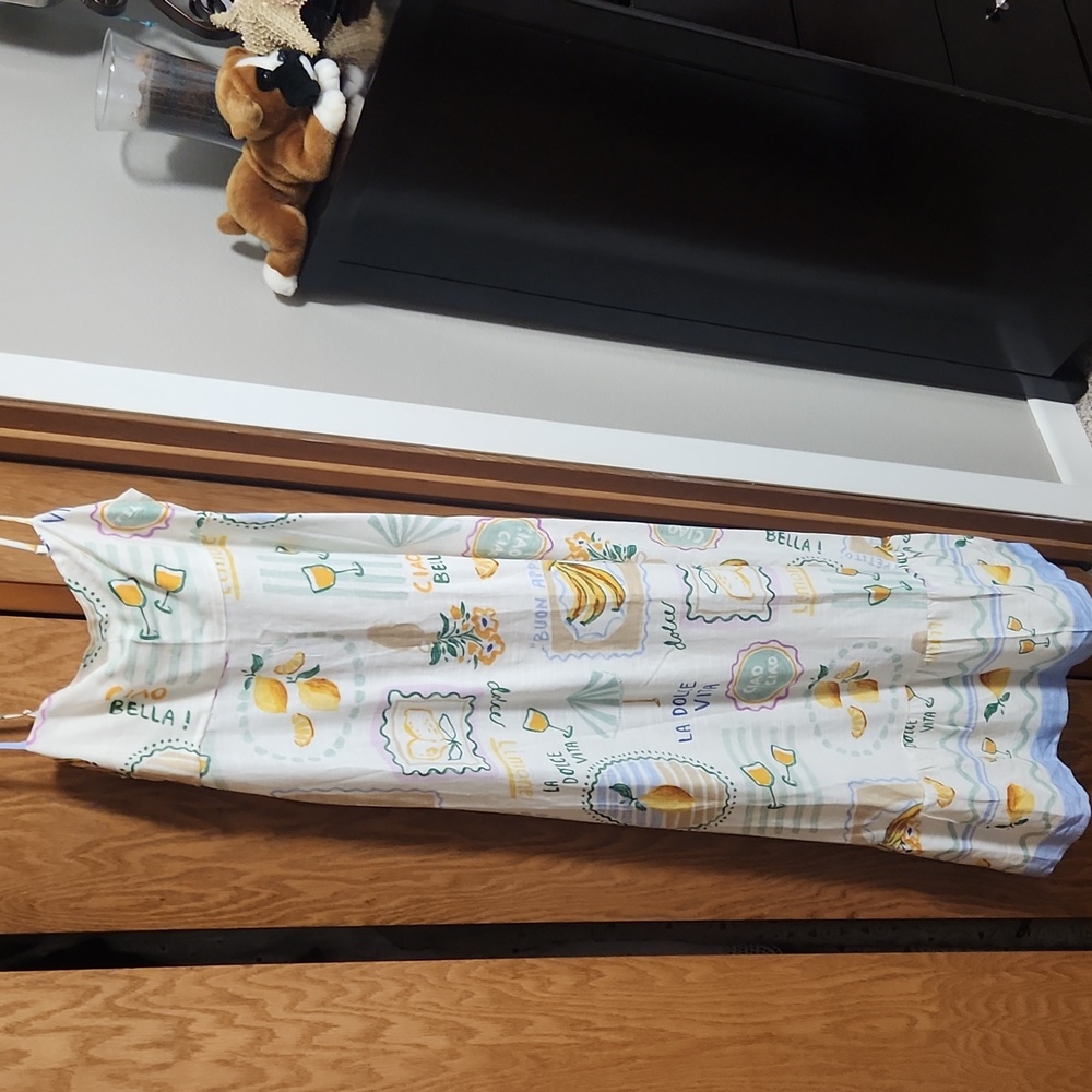 Colorful Graphic Fruit Print Dress